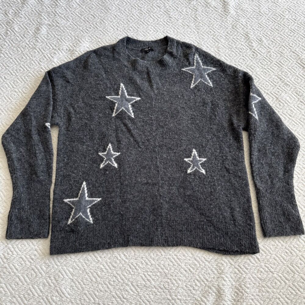 Rails Virgo Wool Blend Sweater in Charcoal White Stars Soft material size XS